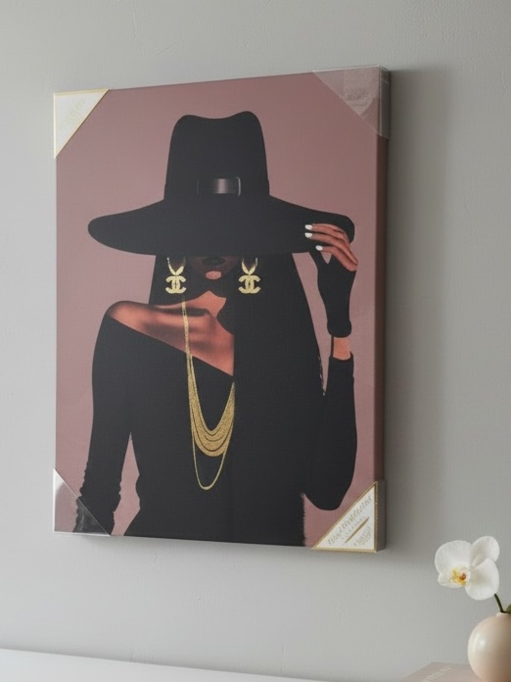 glamorous fashion wall art canvas sophisticated woman.New 20x16